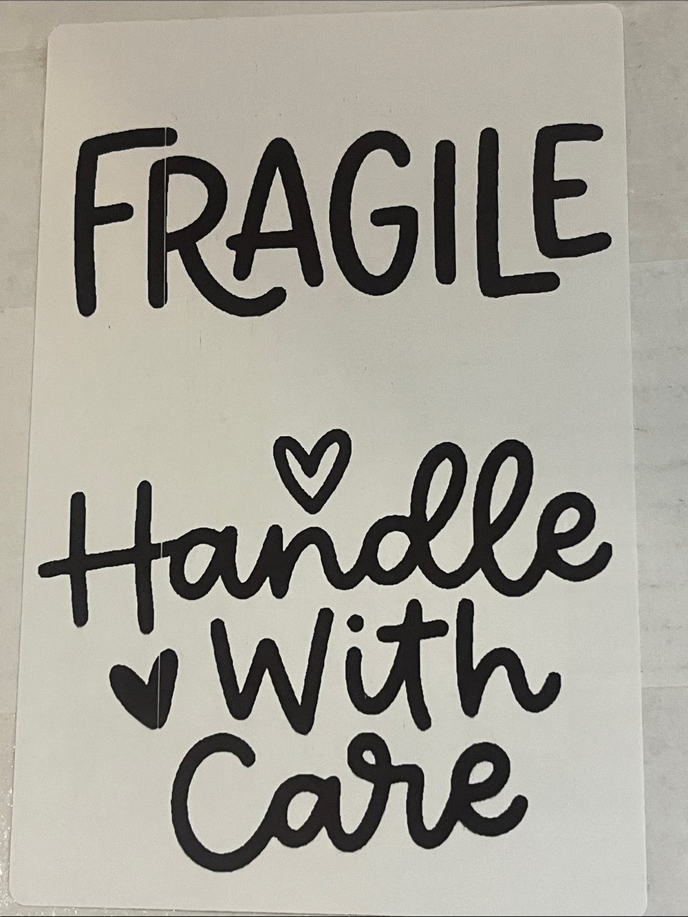 (30) Hand Crafted White "Fragile Handle With Care" Stickers